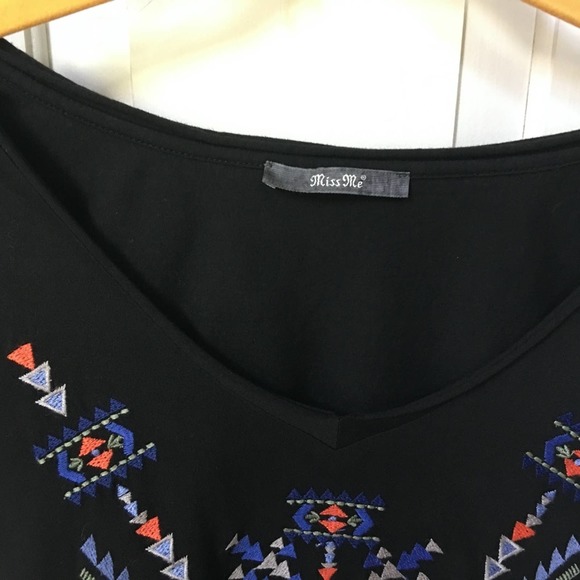 Miss Me Black Tribal Cotton Dress - Picture 5 of 10